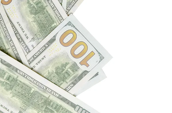 Amerikan parası bir sınır beyaz kopya alanı ile izole. Para sınırı yüz dolarlık banknotlar