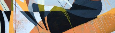 Konturlar ve gölgeleme yakın ile renkli sokak sanatı grafiti resimlerinin parçası. Gençlik çağdaş sanat kültürünün arka plan dokusu. Gri ve turuncu renkler