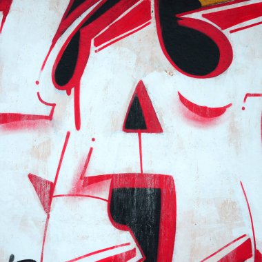 Konturlar ve gölgeleme yakın ile renkli sokak sanatı grafiti resimlerinin parçası. Gençlik çağdaş sanat kültürünün arka plan dokusu. Turuncu, kırmızı ve siyah renkler