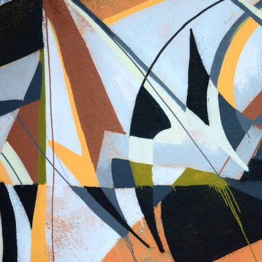 Konturlar ve gölgeleme yakın ile renkli sokak sanatı grafiti resimlerinin parçası. Gençlik çağdaş sanat kültürünün arka plan dokusu. Gri ve turuncu renkler