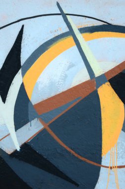 Konturlar ve gölgeleme yakın ile renkli sokak sanatı grafiti resimlerinin parçası. Gençlik çağdaş sanat kültürünün arka plan dokusu. Gri ve turuncu renkler