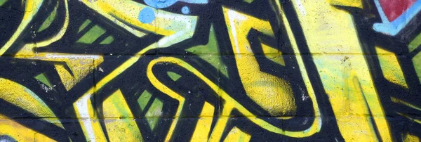 Töredéke Színes Utcai Művészet Graffiti Festmények Kontúrok Árnyékolás Közelről Háttér — Stock Fotó