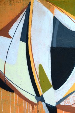 Konturlar ve gölgeleme yakın ile renkli sokak sanatı grafiti resimlerinin parçası. Gençlik çağdaş sanat kültürünün arka plan dokusu. Gri ve turuncu renkler