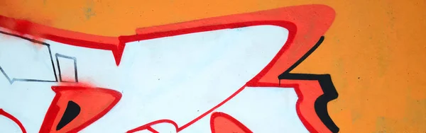 Фрагмент Кольорових Картин Вуличного Мистецтва Графіті Контурами Затіненням Крупним Планом — стокове фото