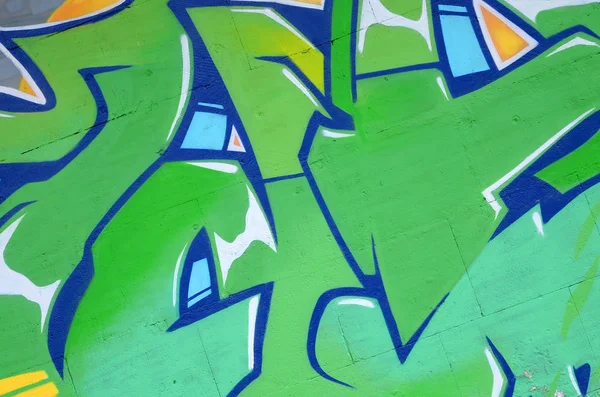 Töredéke Színes Utcai Művészet Graffiti Festmények Kontúrok Árnyékolás Közelről Háttér — Stock Fotó