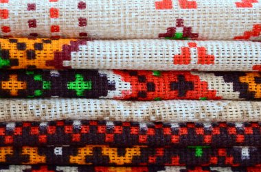 Geleneksel Ukrayna halk sanatı yığını tekstil kumaş üzerinde nakış desenleri örme