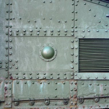 Perçin ve cıvata ile Soyut Yeşil endüstriyel metal dokulu arka plan