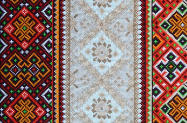 Geleneksel Ukraynalı halk sanatı tekstil kumaş üzerinde nakış desen örme