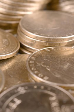 Zengin yaşam kavramları için finansal başarı Ukraynalı para arka plan