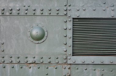 Perçin ve cıvata ile Soyut Yeşil endüstriyel metal dokulu arka plan