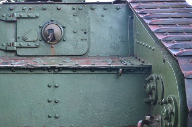 Perçin ve cıvata ile Soyut Yeşil endüstriyel metal dokulu arka plan