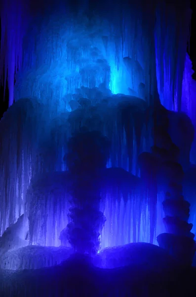 Large blocks of ice frozen waterfall or cavern background