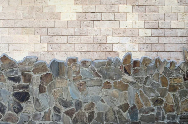 Rustik eski bej beyaz tuğla duvar arka plan — Stok fotoğraf
