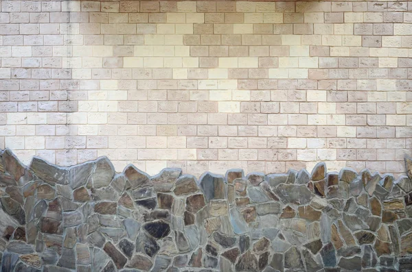 Rustieke oude beige witte bakstenen muur achtergrond — Stockfoto