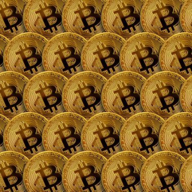 Birçok altın bitcoin desen. Kripto para madenciliği kavramı