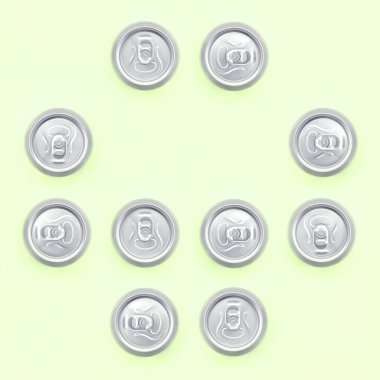 Moda pastel kireç renkli kağıt doku arka plan birçok metalik bira kutular