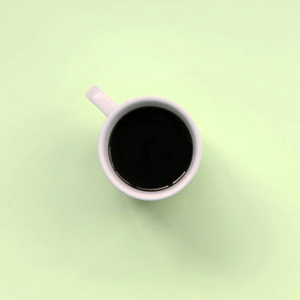 Petite tasse de café blanche sur fond de texture de papier couleur lime pastel mode — Photo