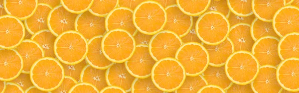 Pattern of orange citrus slices. Citrus flat lay