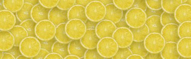 Sarı limon narenciye dilimleri deseni. Narenciye düz yatıyordu