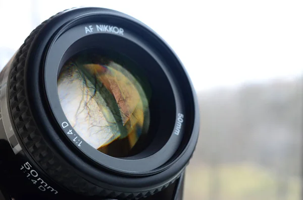 Nikon AF Nikkor 50mm 1.4 d fotografische lens close-up — Stockfoto