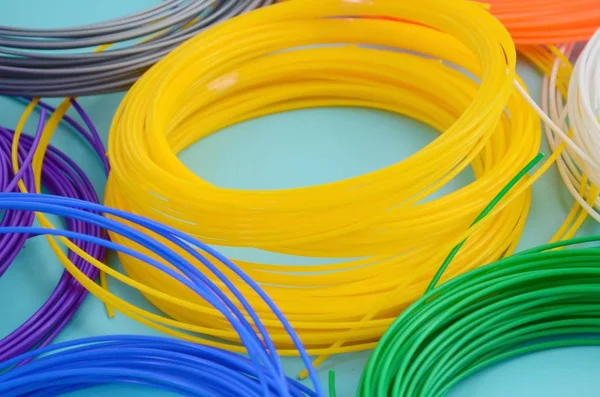 Plastic PLA and ABS filament material for printing on a 3D pen o