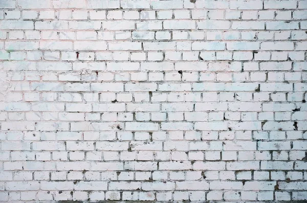 Textura rústica blanca con superficie de pared de ladrillo viejo blanqueado retro — Foto de Stock