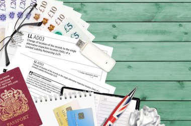 İngilizce form LLAD03 Kayıtların konumu tek alternatif teftiş konumu SAIL sınırlı sorumluluk ortaklığı LLLP Şirketler Evi