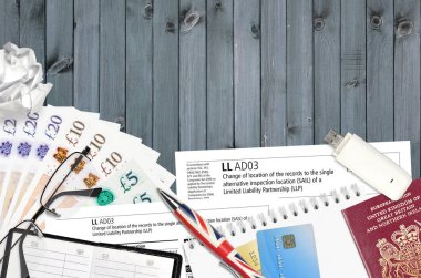 İngilizce form LLAD03 Kayıtların konumu tek alternatif teftiş konumu SAIL sınırlı sorumluluk ortaklığı LLLP Şirketler Evi