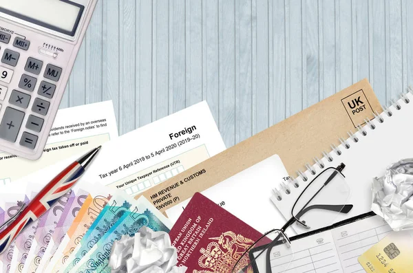 Czech Tax Form Sa106 Foreign Revenue Customs Lies Table Office — Stock fotografie