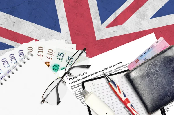 Anglický Formulář Imigrační Povolení Vstupu Spojeného Království Pohraničních Služeb Leží — Stock fotografie