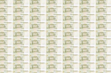 1 Çin Yuan 'ı para üretim taşıyıcısı olarak basıldı. Bir sürü banknotun kolajı. Para birimi enflasyonu ve devalüasyon kavramı