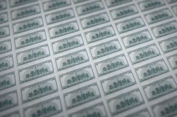 100 Dolarlık Banknotlar Yasadışı Para Üretim Taşıyıcısı Olarak Basıldı Bir — Stok fotoğraf