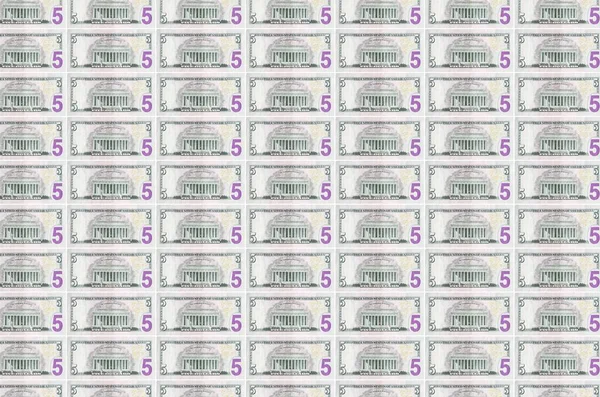 Billets Dollars Américains Imprimés Dans Convoyeur Production Monnaie Collage Plusieurs — Photo