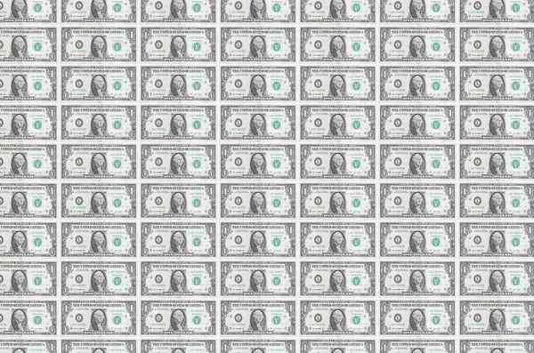 Para Üretim Konveyöründe Amerikan Doları Basıldı Bir Sürü Banknotun Kolajı — Stok fotoğraf