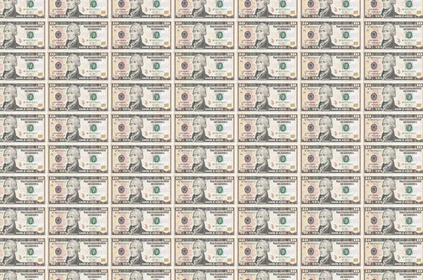 Dollar Scheine Die Geldförderbändern Gedruckt Werden Collage Aus Vielen Rechnungen — Stockfoto