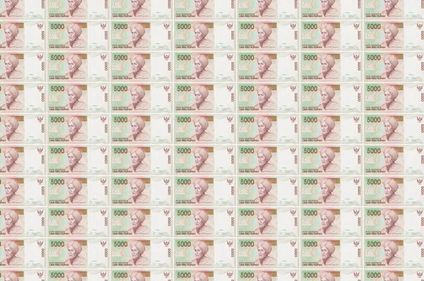 5000 Indonéských Rupiah Bankovek Vytištěných Peněžním Dopravníku Koláž Mnoha Bankovek — Stock fotografie
