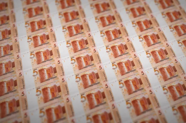 Běloruských Rublů Bankovky Vytištěné Nelegální Produkci Peněz Dopravník Koláž Mnoha — Stock fotografie