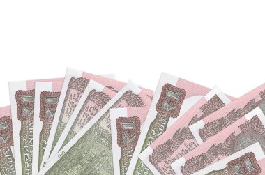 Ekranın alt tarafında, beyaz arkaplanda, fotokopi alanı ile izole edilmiş 1 Hint rupisi var. Paralı iş kavramları için arkaplan afişi şablonu