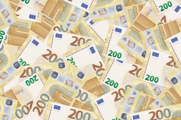 200 Eurobiljetten Liggen Een Grote Stapel Rich Life Conceptuele Achtergrond — Stockfoto