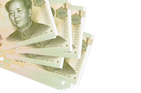 Yuan Chino Billetes Encuentra Pequeño Racimo Paquete Aislado Blanco Mockup —  Fotos de Stock