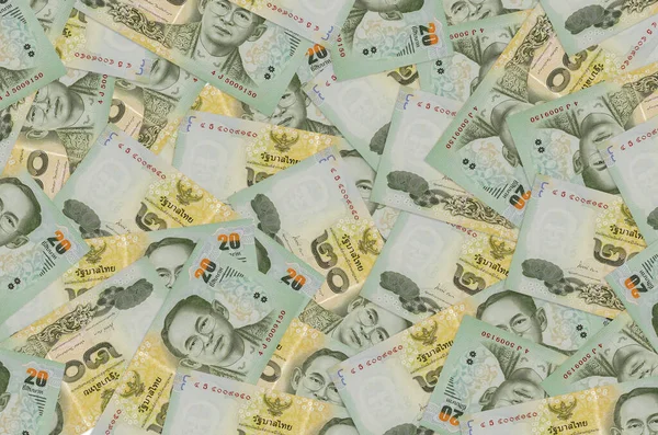 20 Tayland Baht faturası yığınla. Zengin yaşam kavramsal geçmişi. Büyük miktarda para.