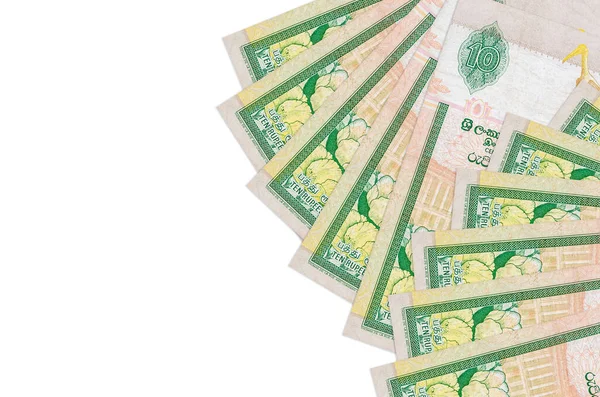 Srí Lanka Rúpia Bankjegyek Elszigetelt Fehér Háttérrel Másolási Hely Gazdag — Stock Fotó
