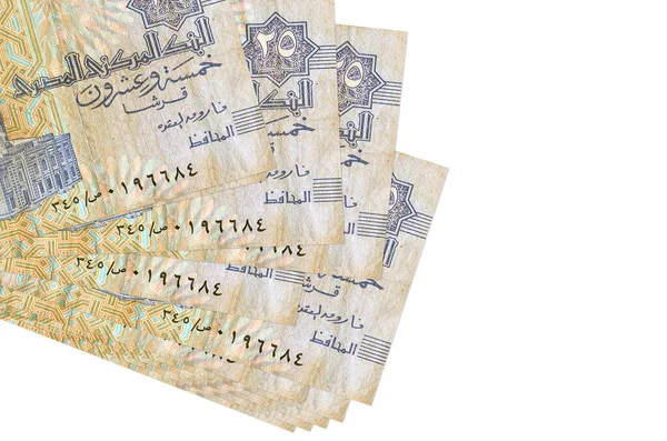 Piastre Egiziane Banconote Trova Mazzetto Confezione Isolata Bianco Mockup Con — Foto Stock