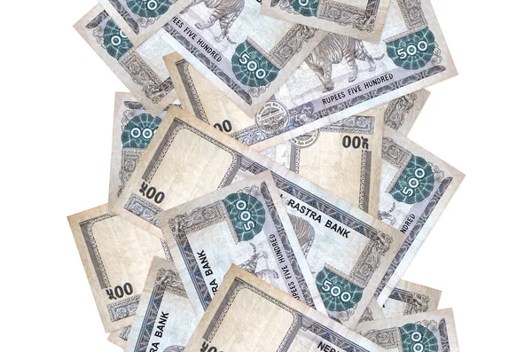 500 Nepal Rupisi Banknotları Beyazın Üzerinde Izole Bir Şekilde Uçuyor — Stok fotoğraf