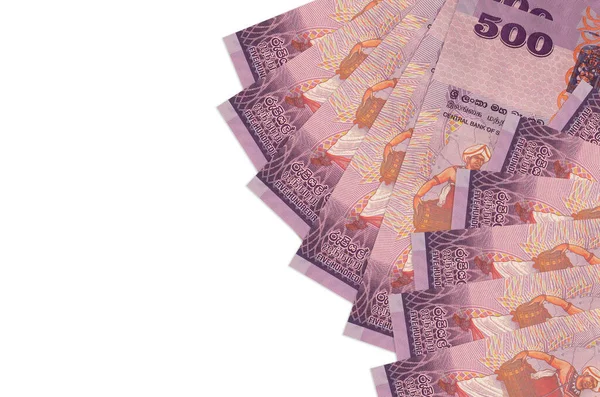 500 Шри Ланкийских Рупий Банкнот Лежат Белом Фоне Копировальным Пространством — стоковое фото