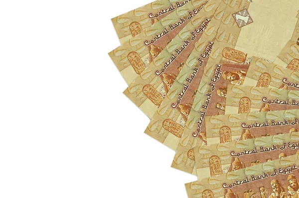 1エジプトポンド紙幣は コピースペースのある白い背景に隔離されています 豊かな人生の概念的背景 大量の国家通貨富 — ストック写真