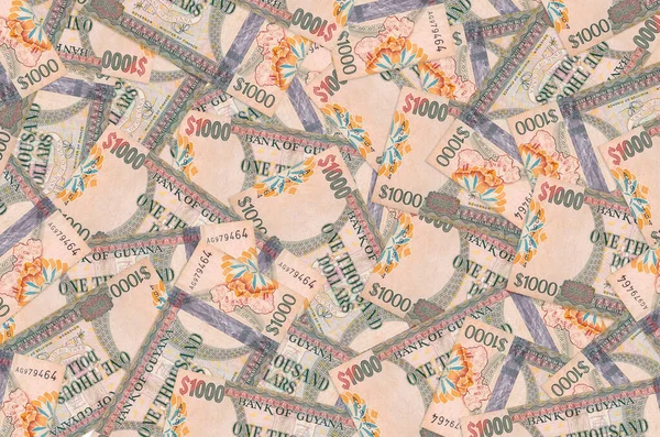 Billetes 1000 Dólares Guyaneses Encuentra Gran Pila Vida Rica Fondo — Foto de Stock