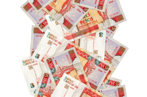 Cuban Pesos Convertibles Bills Flying Isolated White Many Banknotes Falling — Stock Photo, Image