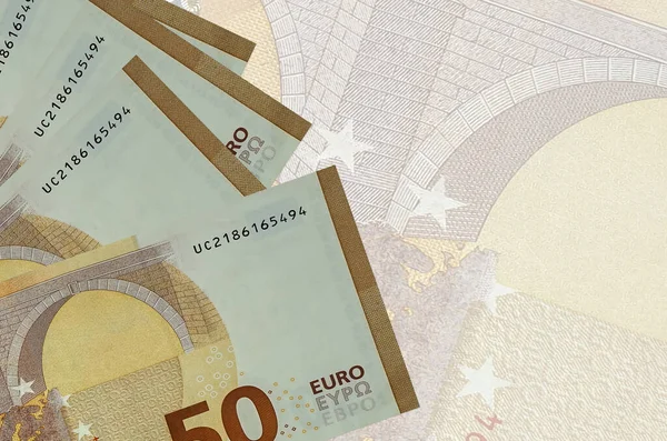 Eurobiljetten Liggen Stapel Achtergrond Van Groot Semi Transparant Bankbiljet Abstract — Stockfoto