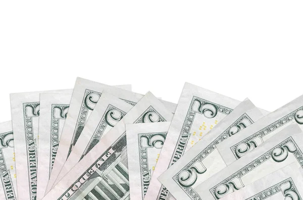 Dollari Banconote Trova Sul Lato Inferiore Dello Schermo Isolato Sfondo — Foto Stock